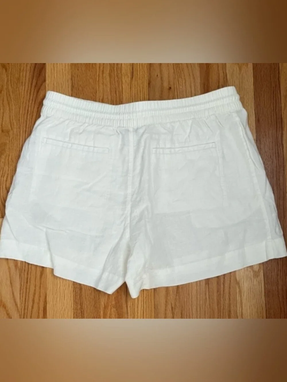 ATHLETA White Drawstring 100% Linen Women's Shorts 4 Pocket Size Small